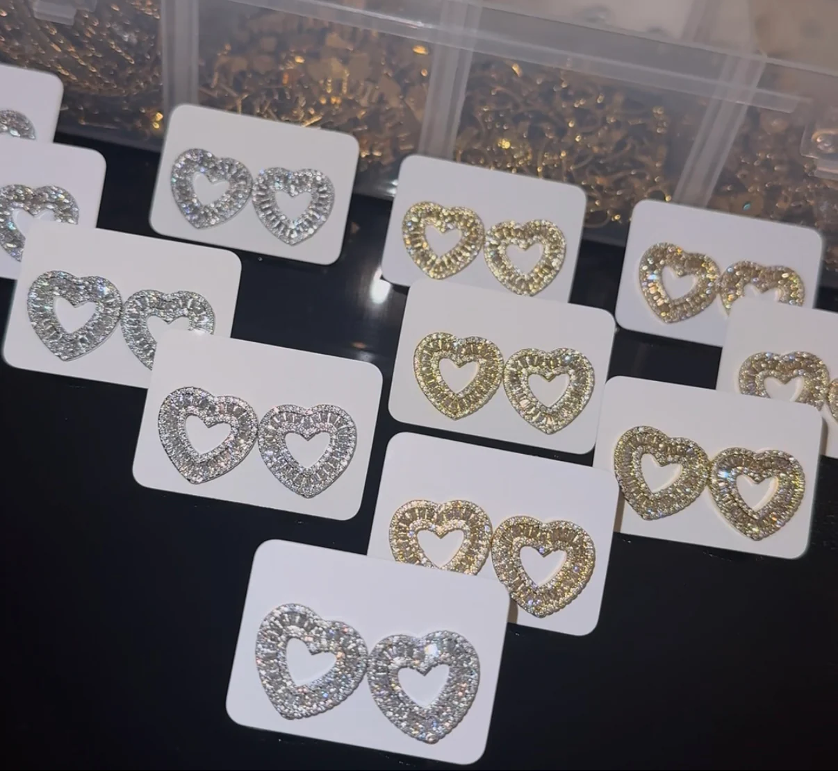 Gold heart earrings