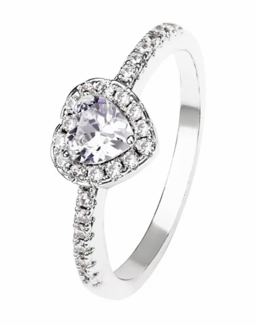 Silver heart ring