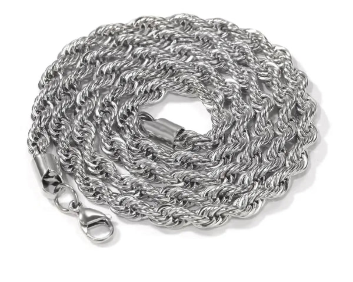 Silver rope necklace