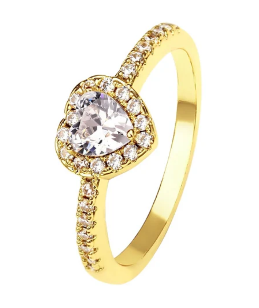 Gold heart ring