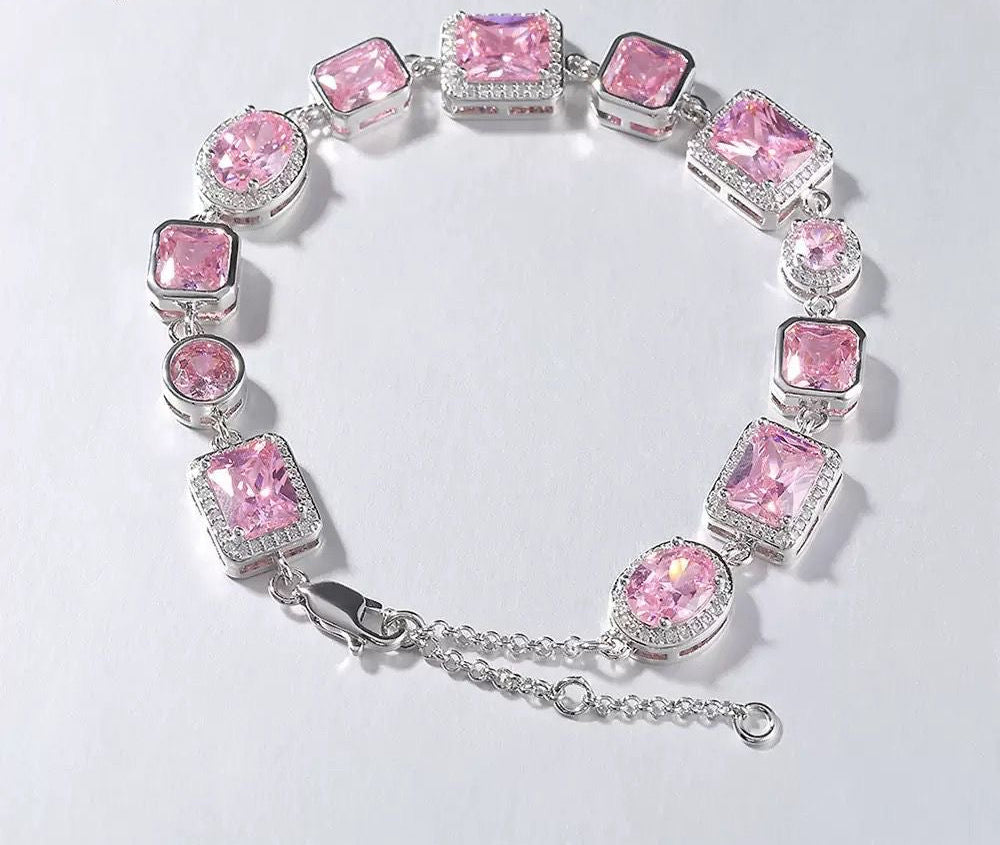 Pink gemstone bracelet