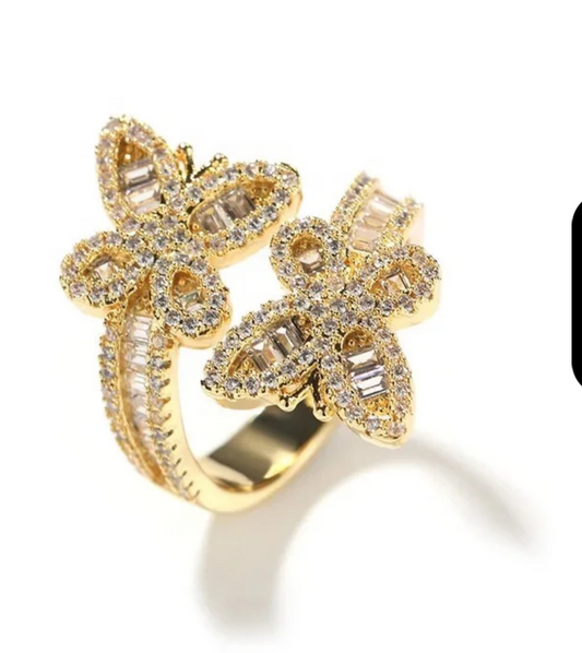 Butterfly gold ring