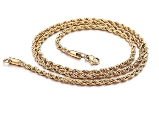 Gold rope necklace