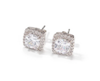 Silver diamond studs