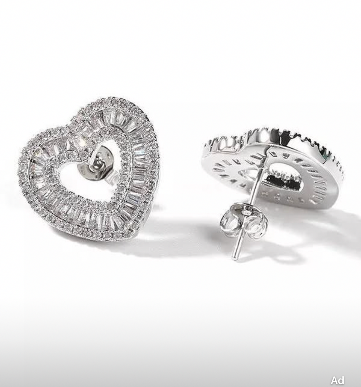 Silver heart earrings
