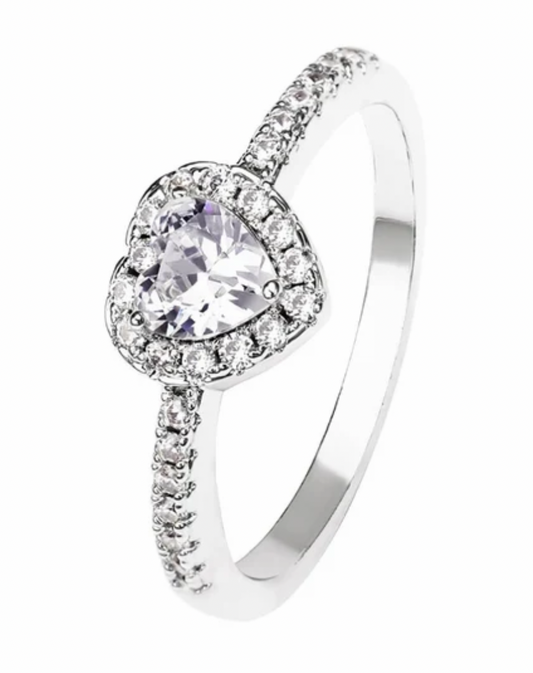 Silver heart ring