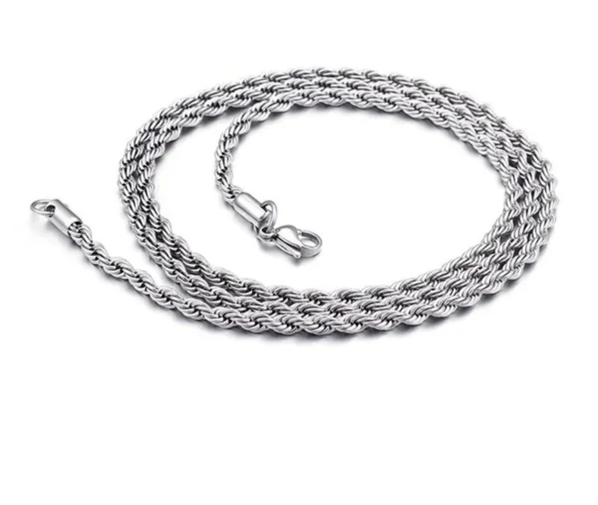 Silver rope necklace