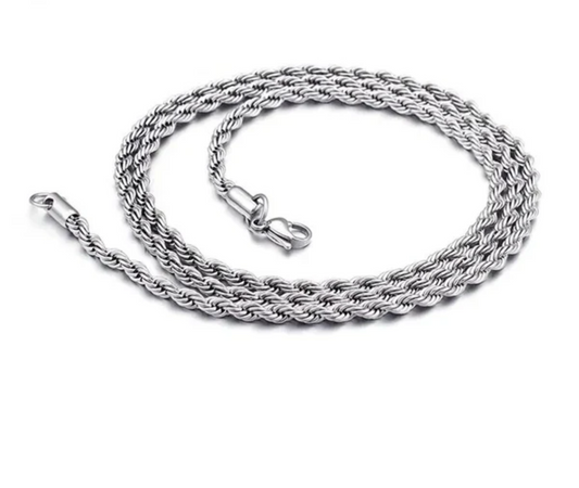 Silver rope necklace