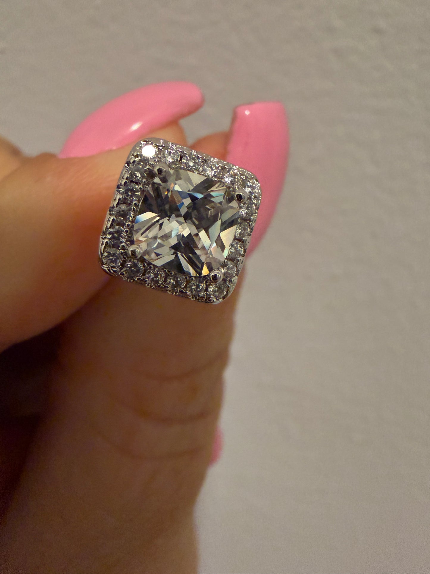 Silver diamond studs