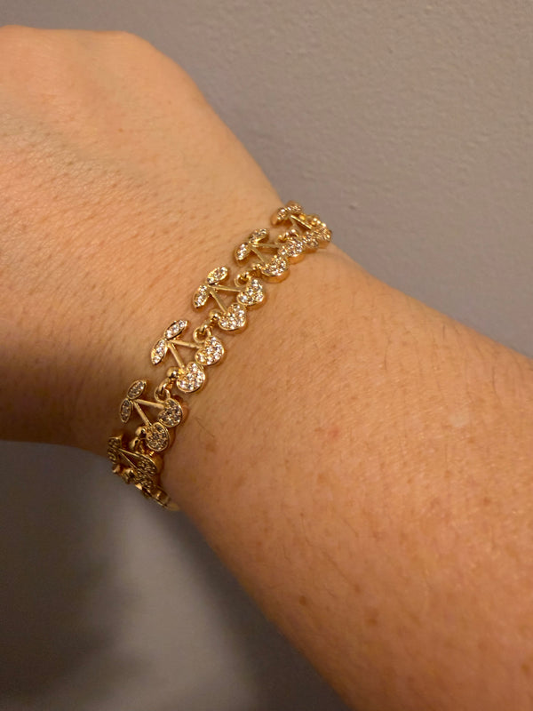 Gold cherry bracelet