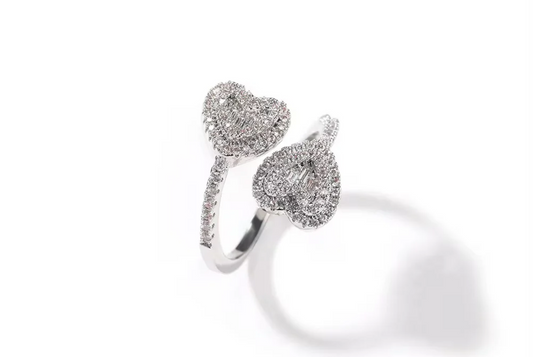 Silver heart ring