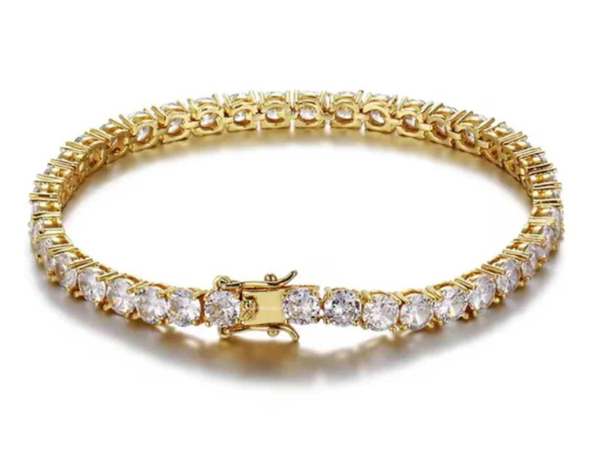 Gold tennis bracelet