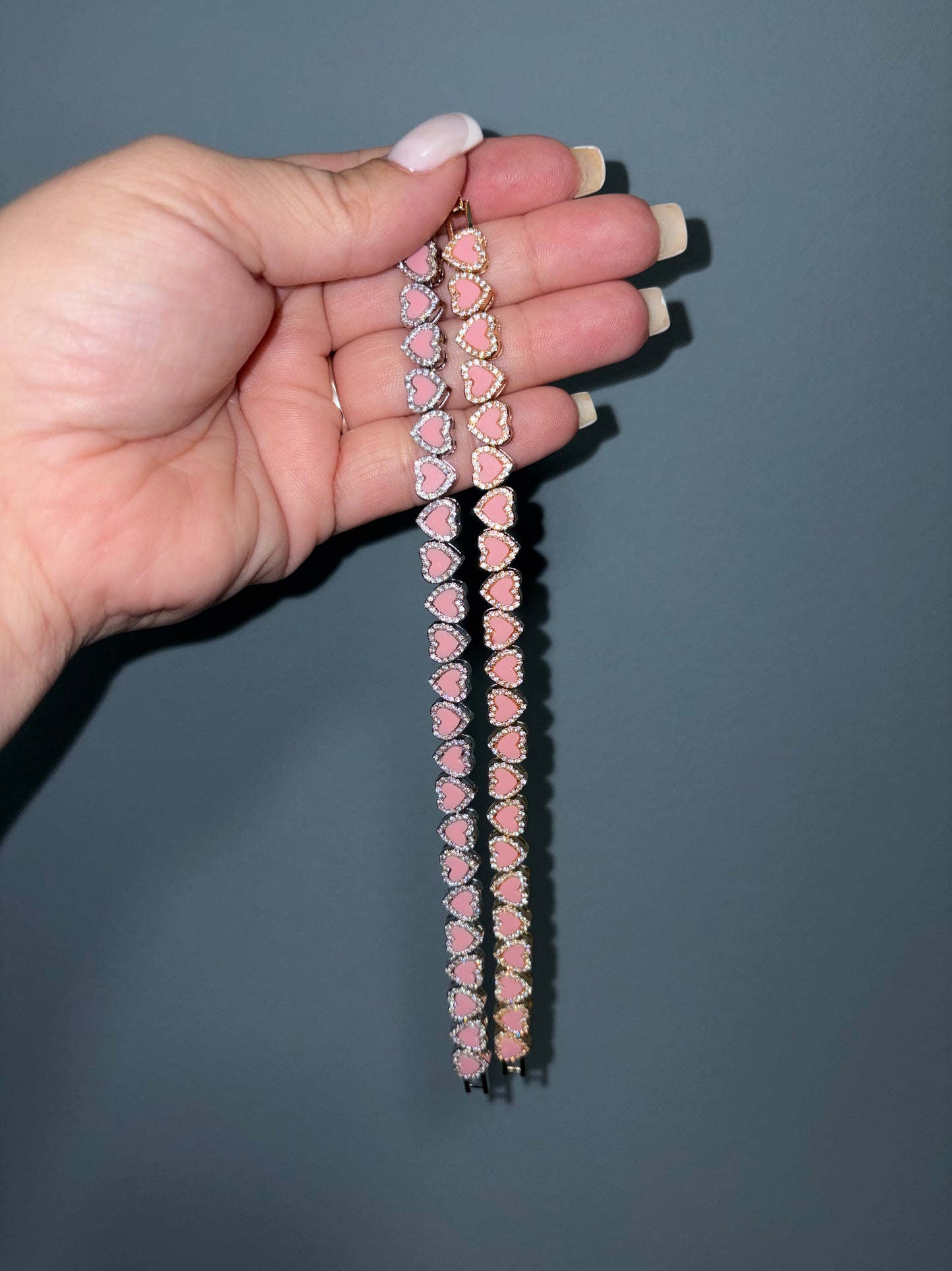 Pink heart bracelet